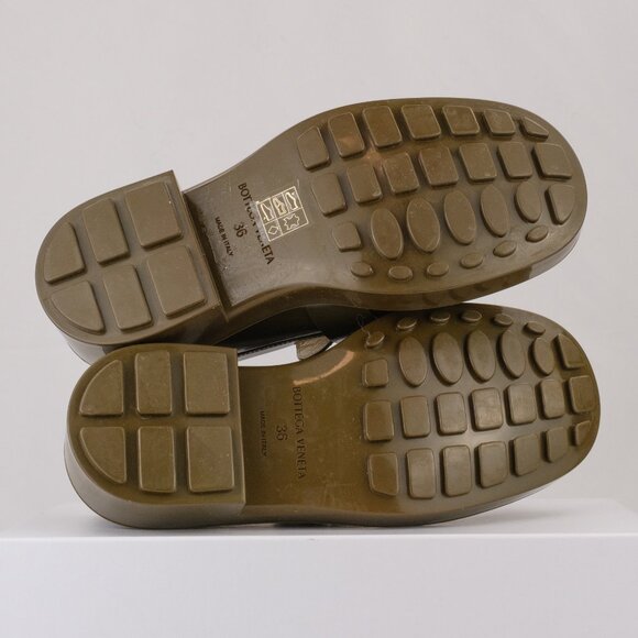 Bottega Veneta Monsieur Patent Leather Loafers, Dark Olive Green, EU 36 / US 6 - Picture 6 of 12